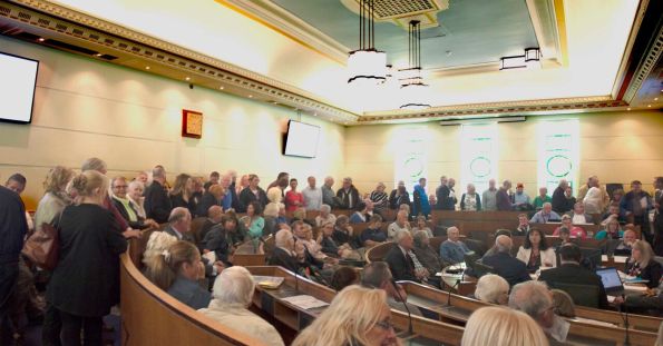 packed council chamber